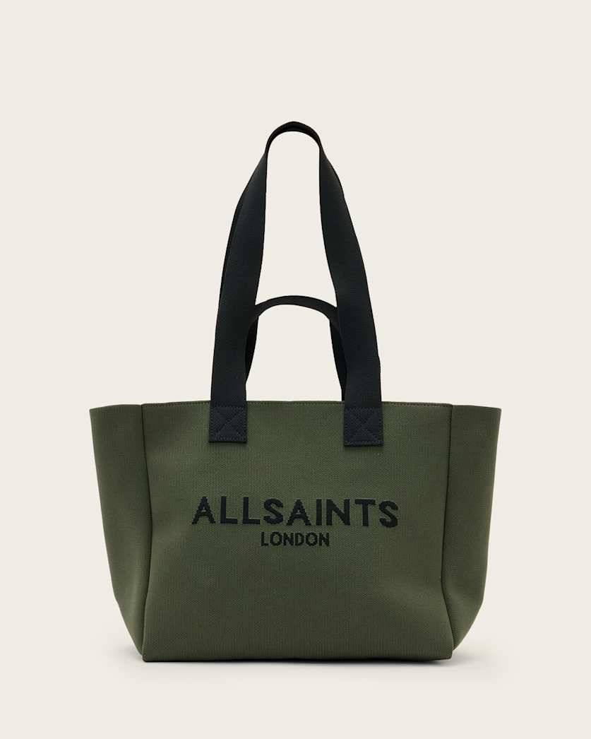 Izzy Logo Print Medium Tote Bag Olive Green | ALLSAINTS DE